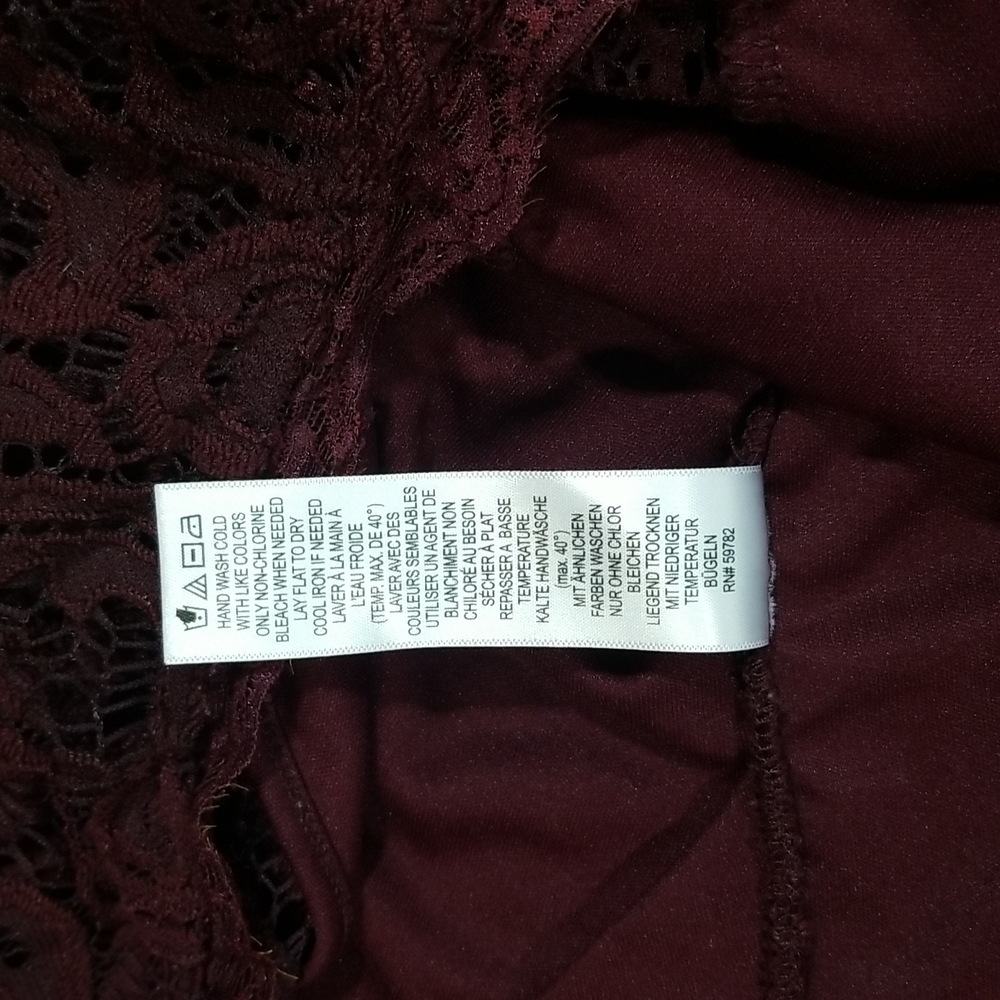 ADRIANNA PAPELL Brown Wide Neckline Off Shoulder Flare Sleeve Lace Shirt Top - Picture 10 of 14